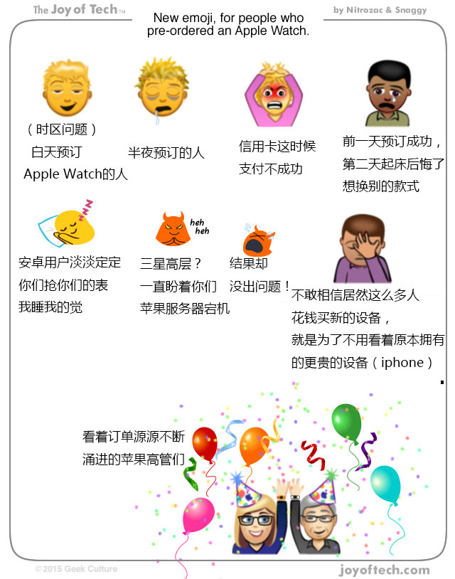 漫畫丨emoji新表情：Apple Watch搶購百態(tài)