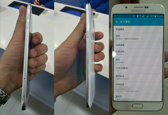 三星全金屬新機A8遭曝光 像極了Galaxy S6