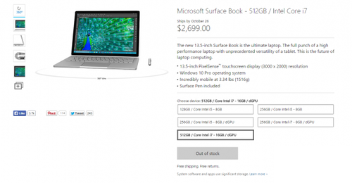 Surface Book美國銷售火爆，頂配版已售罄 