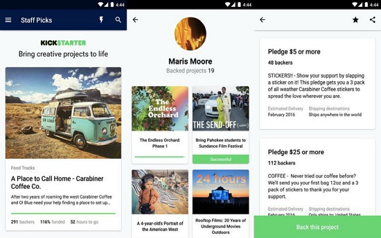 眾籌領(lǐng)袖Kickstarter推出安卓版app