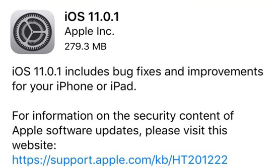 iOS 11.0.1今日凌晨正式推送，改善發(fā)熱和續(xù)航問(wèn)題