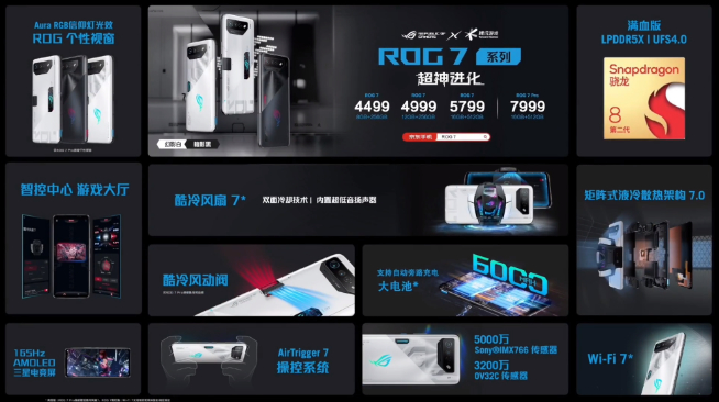 ROG 7游戲手機(jī)發(fā)布：重鑄游戲手機(jī)榮光！4499元起性能釋放拉滿